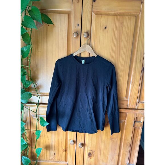 LULULEMON Classic LONG SLEEVE CREWBLACK PIMA COTTON SZ 8 - Picture 5 of 12